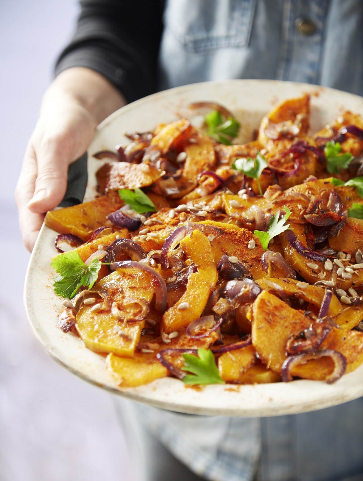 Spiced Squash and Red Onion Salad