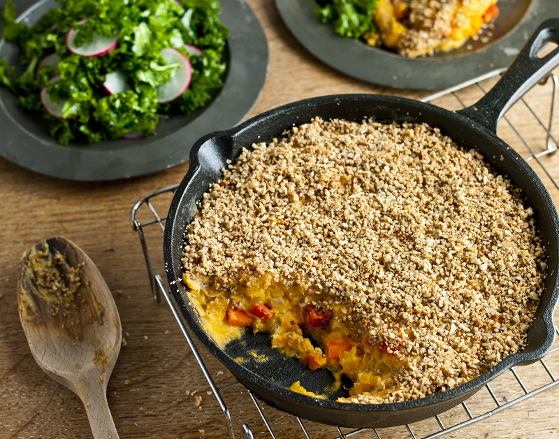 Root Vegetable Crumble with Sunflower Crust