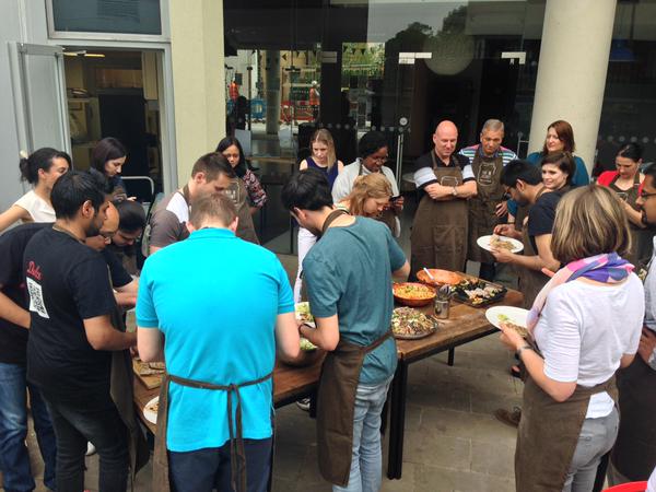 Hungry staff tuck in at Team Away Day