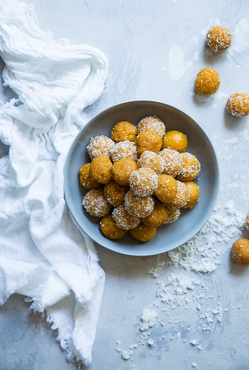 Apricot, coconut and lime bliss balls