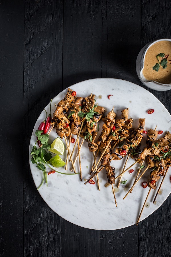 King Satay With Spicy Peanut Ginger Sauce 