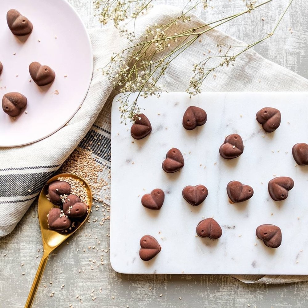 Chocolate Tahini Hearts