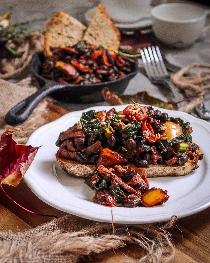 Smokey Black Beans On Toast