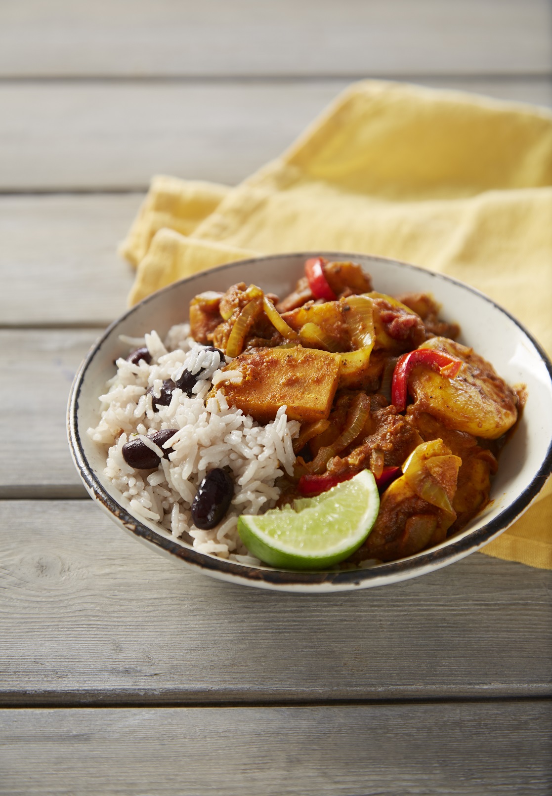 Sweet Potato, Black Bean and Plantain Carribean Curry