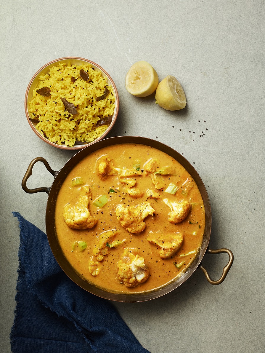 Cauliflower Korma with Lemon Pilau Rice