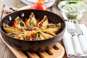 Green Pea and Pesto Stuffed Conchiglie 