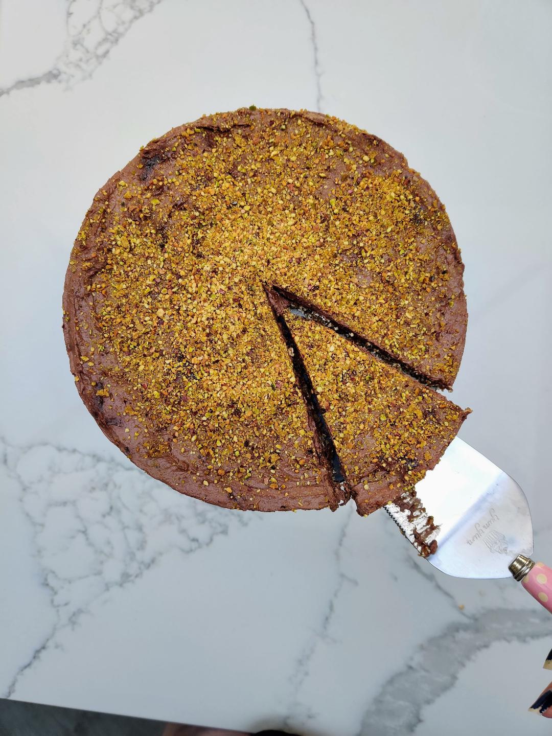 Chocolate pistachio torte