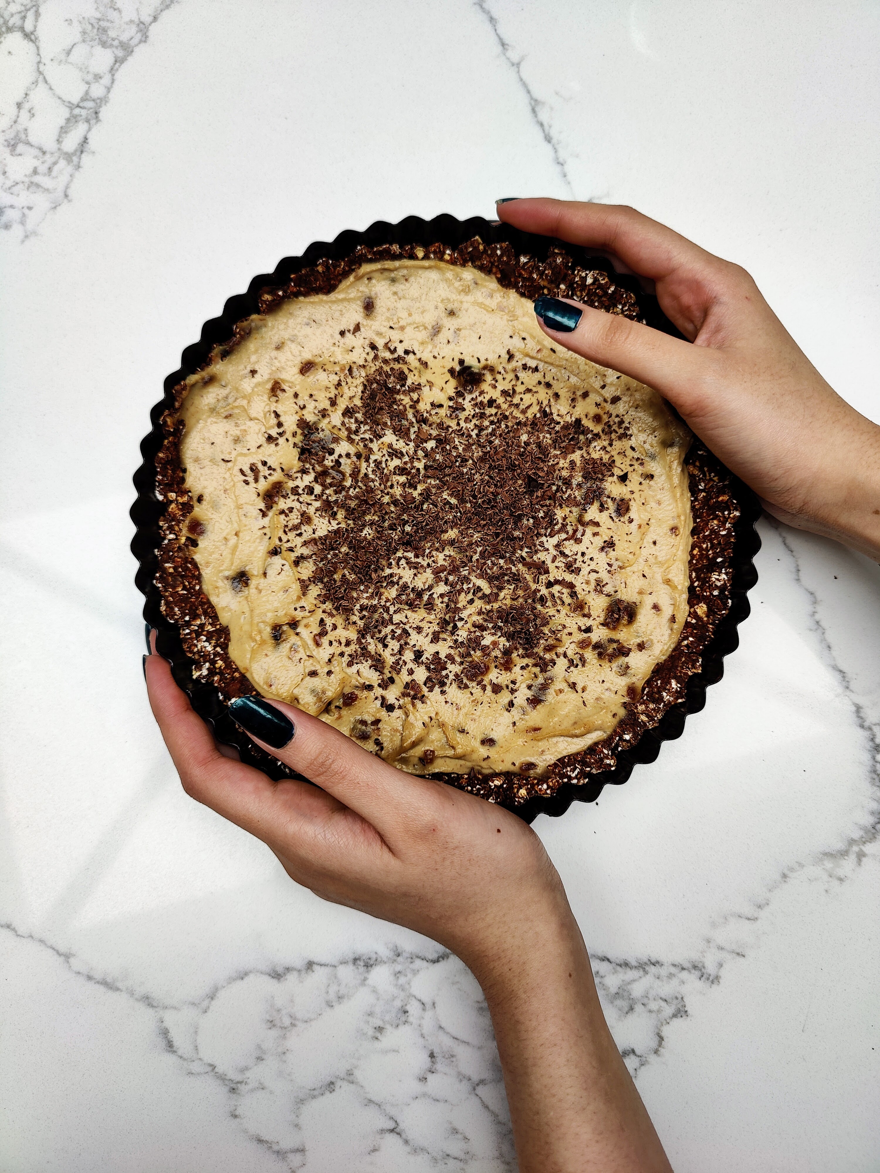 Chocolate peanut butter mousse tart